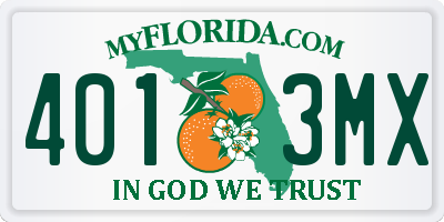 FL license plate 4013MX