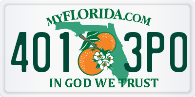 FL license plate 4013PO