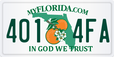 FL license plate 4014FA