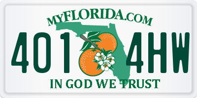 FL license plate 4014HW