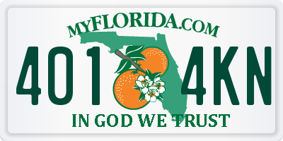 FL license plate 4014KN