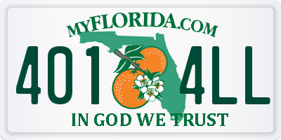 FL license plate 4014LL