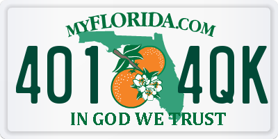 FL license plate 4014QK