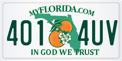 FL license plate 4014UV