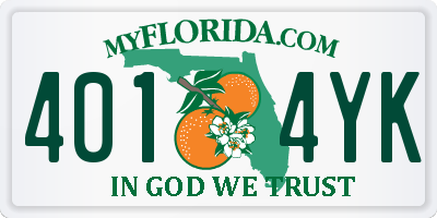 FL license plate 4014YK