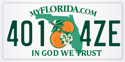 FL license plate 4014ZE