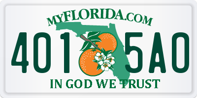 FL license plate 4015AO