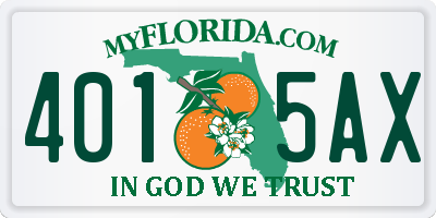 FL license plate 4015AX