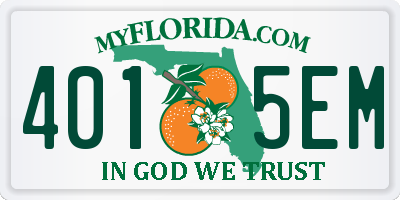 FL license plate 4015EM