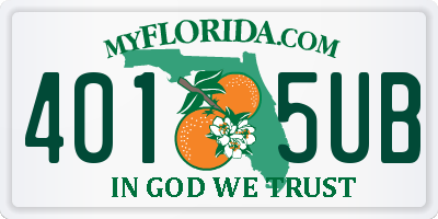 FL license plate 4015UB