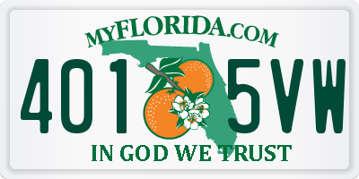 FL license plate 4015VW