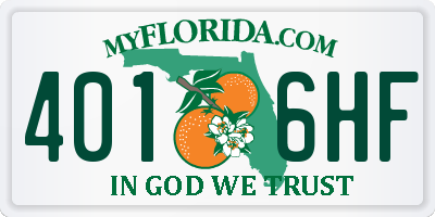 FL license plate 4016HF