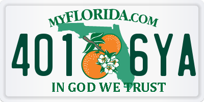FL license plate 4016YA