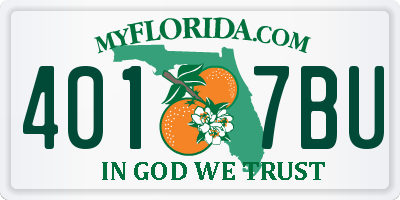 FL license plate 4017BU