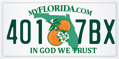 FL license plate 4017BX