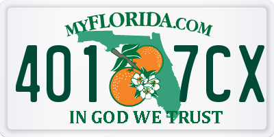 FL license plate 4017CX