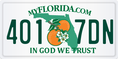 FL license plate 4017DN