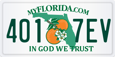 FL license plate 4017EV