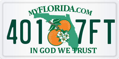FL license plate 4017FT