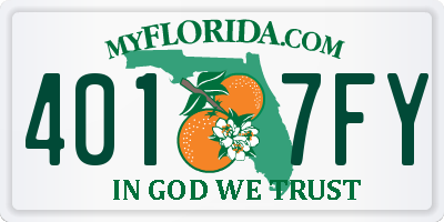 FL license plate 4017FY