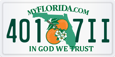 FL license plate 4017II
