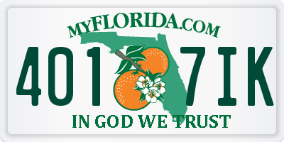 FL license plate 4017IK