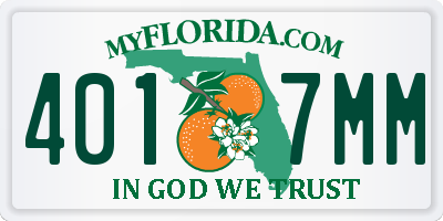 FL license plate 4017MM