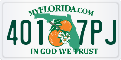 FL license plate 4017PJ