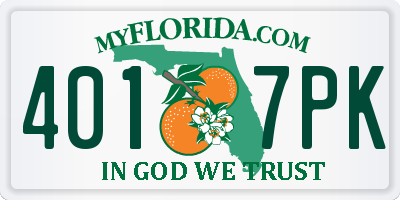 FL license plate 4017PK