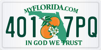 FL license plate 4017PQ