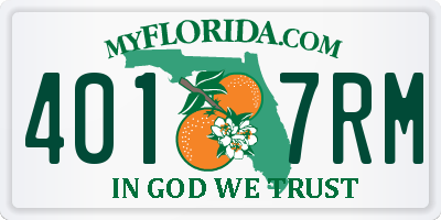 FL license plate 4017RM
