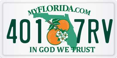 FL license plate 4017RV