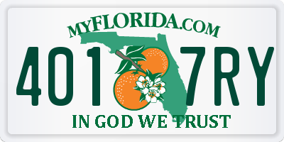 FL license plate 4017RY