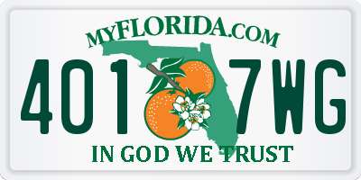 FL license plate 4017WG