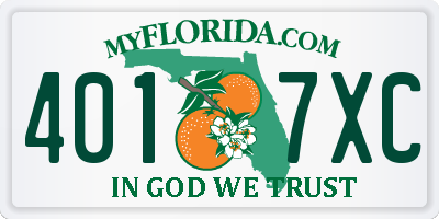 FL license plate 4017XC