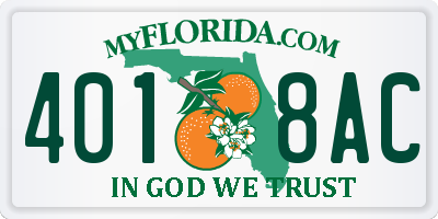 FL license plate 4018AC