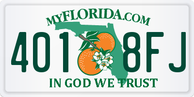 FL license plate 4018FJ