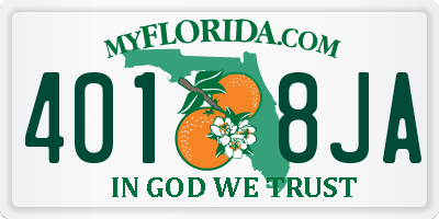 FL license plate 4018JA
