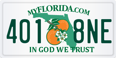FL license plate 4018NE