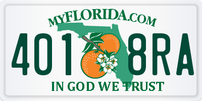 FL license plate 4018RA