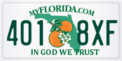 FL license plate 4018XF