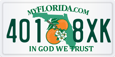 FL license plate 4018XK