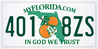 FL license plate 4018ZS