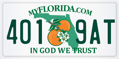 FL license plate 4019AT