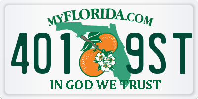 FL license plate 4019ST