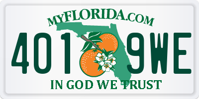 FL license plate 4019WE
