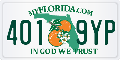 FL license plate 4019YP