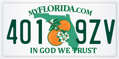 FL license plate 4019ZV