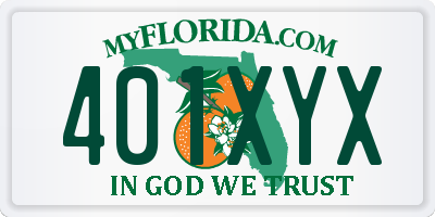 FL license plate 401XYX