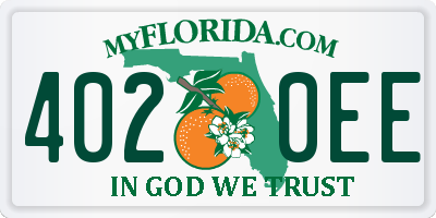 FL license plate 4020EE